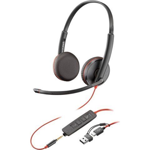 POLY BlackWire C3200 USB-A Black (77R32A6) - дротова гарнітура 82531 фото