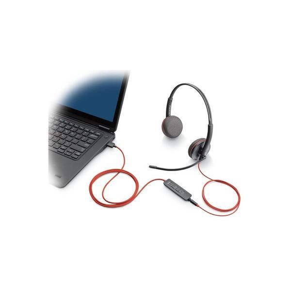 POLY BlackWire C3200 USB-A Black (77R32A6) - дротова гарнітура 82531 фото