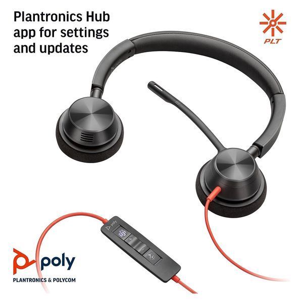 POLY Blackwire 3320-M Black (8X220AA) проводная Stereo гарнитура 278832 фото