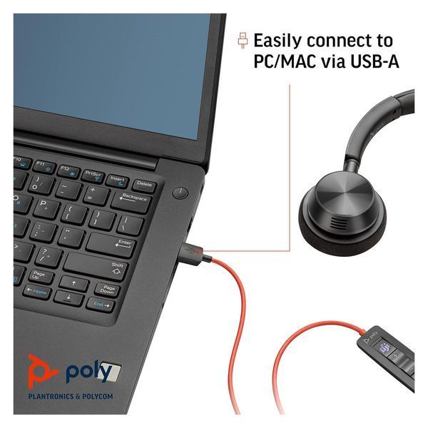 POLY Blackwire 3320-M Black (8X220AA) проводная Stereo гарнитура 278832 фото