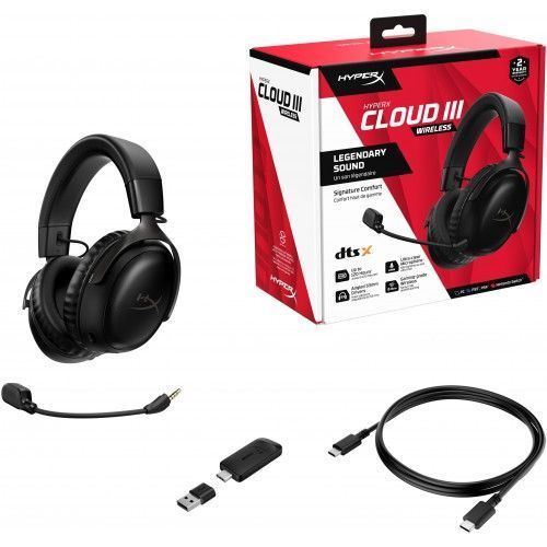Гарнитура игровая HyperX Cloud III, WL/USB-A/USB-C, черный 2927 фото